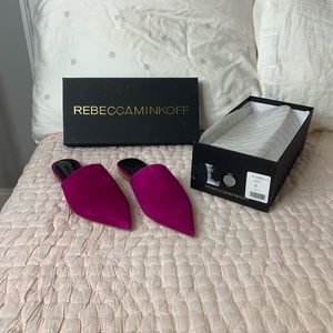 Rebecca Minkoff Sara suede mule, NWT, 6, fuschia